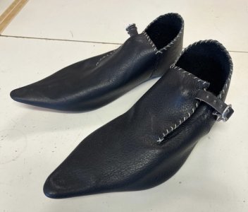 Shoes, Buckled, 15th C., for Arming, etc. BLACK, Size 10 (IN STOCK) (image for) Shoes, Buckled, 15th C., for Arming, etc. BLACK, Size 10 (IN STOCK)